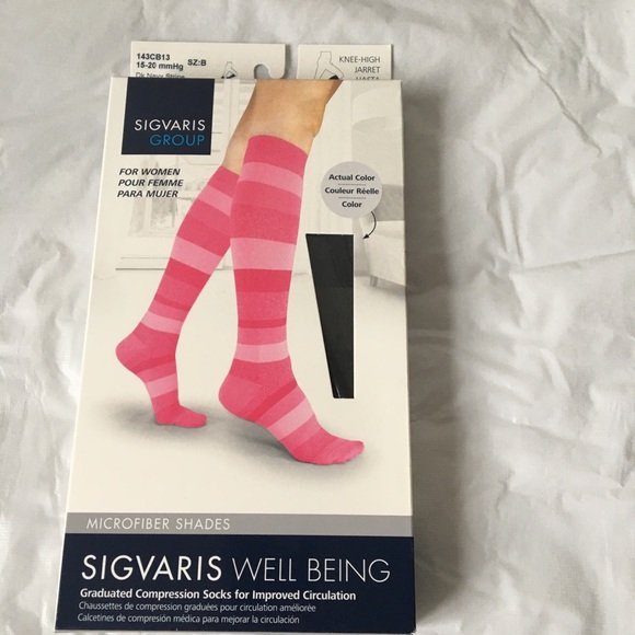 SIGVARIS Compression Socks Knee-High Color-Grey & Black Size 7 1/2- 9 1/2 NWT - Picture 3 of 6